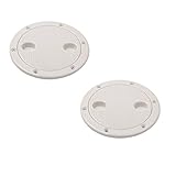 Homyl マリン　ボート　RV　4インチ　アクセス　ハッチカバー　ツイスト　スクリューアウト　デッキプレート　2個入り　全2色 - 白
