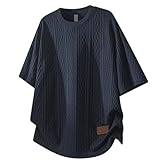 [Aaronlive] tシャツ メンズ 夏服 半袖 涼しい 柔らかい カジュアル トップス 無地 经典 ファッション ビッグ シルエットメンズ トップスnavy L