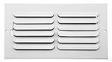 Accord ABSWWH1C126 Sidewall/Ceiling Register with 1-way Curved Design, 12-Inch x 6-Inch(Duct Opening