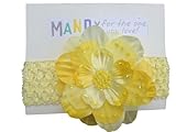 MANDY ベビー フラワー ヘアバンド Shinny Peddles Yellow