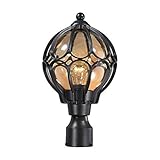1-Light Outdoor Post Lantern in Matte Black [並行輸入品]