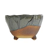 信楽焼 生子三足 山野草鉢 4号 幅11.5cm×高さ8cm