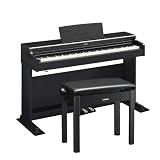 ヤマハ YAMAHA DigitalPiano 電子ピアノ 88鍵盤 高低自在椅子付属 ARIUS アリウス YDP-165 (防音/防振マットセット, B ブラックウッド調仕上げ)