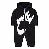NIKE(ナイキ)男の子用黒NIKEビッグロゴフード付きロンパース (3-6months（身長約65-70cm）) [並行輸入品]