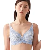 [ニッセン] ブラジャー 脇高編レースフルカップブラジャー（小花）（日本製レース）（トリンプ）（n、FULLRE） シルバーモーヴ(わすれな草柄) C110