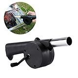 RUNACC　ハンドクランク　送風機　ミニ　ファンブロワー　アウトドア　キャンプ　バーベキューブロワー　2本セット　ブラック