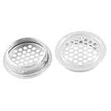 uxcell エアベント丸形ホール　メッシュ穴　ステンレス鋼　メッシュ　ルーバー　シルバートーン　42mm　5個