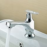 洗面器シングル冷水栓完全銅メッキ