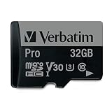 Verbatim バーベイタム 32GB MLC (U3) UHS-I CLASS 3 600X PRO microSDHCカード 4K高速ビデオ SDアダプター付く (R:90MB/s、W:45MB/s)