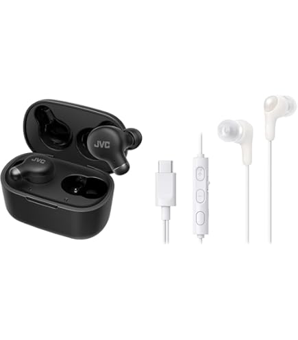 Amazon.co.jp: 【ワイヤレスイヤホンと有線イヤホンセット】JVC