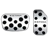 BOYOUS【最新型】トヨタ エスティマ 50系 アルミ ペダル 工具不要 ESTIMA 専用設計 ブレーキ アクセル カバー 防キズ 防汚れ 滑り止め 2点セット（シルバー）