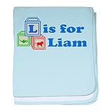 CafePress – ベビーブロックLiam – スーパーソフトベビー毛布、新生児おくるみ ブルー 052713805925CD2