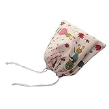 リネンソックスバッグコスメティックポーチオーガナイザーDrawstringホルダーCartoon Rabbit