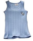 Plus Nao(プラスナオ) タンクトップ ノースリーブカットソー ランニング トップス 子供服 無地 シンプル ワンポイント刺繍 リブ 男児 女児 110 ライトブルー