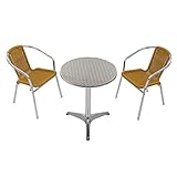 ガーデン3点セット ガーデンテーブル3点セット ガーデンテーブルセット 人工ラタン アルミチェア ダイニングチェア ロビーチェア ガーデンチェア スタッキングチェア ビーチチェア スタッキング アウト