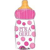 It 's A GirlベビーボトルJunior Shape Foil Balloon ( 1 per package )