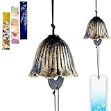 TattiOut 風鈴 鉄器 多種類から選べる 防水短冊3枚つき おしゃれ 癒し音 金属 鋳鉄 涼しい 清涼 いい音 ウィンドチャイム 夏の風物詩 伝統工芸 手作り 人気 かわいい 贈り物 プレゼント TO24CA008 花 ゴールド（小）