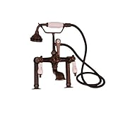 Barclay 4601-PL-ORB Rim-Mounted Tub Faucet with Hand Shower, Cross Handles and 5-Inch Spout [並行輸入品]