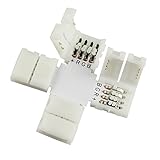 KAPATA LEDテープライト用交換コネクター 4pin 十型 5050SMD 10mm 10個セット 半田付け不要