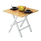 Sogesテーブル折りたたみデスク食卓 簡単にトッププル チークカラー80*80cm 正方形を運ぶために