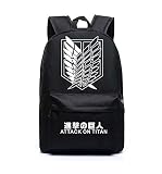 アニメ グッズ ファッション 可愛 進撃の巨人 風 attack on titan VIP バッグ リュックサック (ブラック)