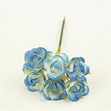 6pcs /ロット2 cm Gradualシルク人工フラワーブーケウェディングデコレーションDIYスクラップブックMini Rose Wreath Fake Craft Flower One Size
