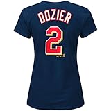 Women 's Brian Dozier MLBマジェスティックMinnesota Twins Navy Name & Number Player Tシャツ L