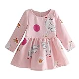 歌を愛する　2018　女の子　ふわふわドレス　高品質　パフスリーブ　長袖　ドレス　かわいい　丸首　ジッパー　ワンピース　エレガント　プリンセスドレス（12ヶ月～3歳） (3歳)