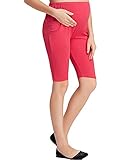Liang Rouマタニティベリーサポートmini-ribbedストレッチショートレギンス US サイズ: M カラー: レッド