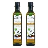 ヴィラブランカ オーガニック エクストラバージンオリーブオイル 500ml 【PET遮光ペットボトル】 コールドプレス製法 有機JAS認証 2本セット