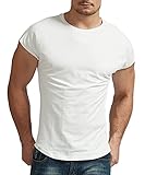 [ティンバー ホーム] tシャツ メンズ 半袖 一分袖 ジム 筋トレ ウェア 無地 カットソー (ホワイト L)