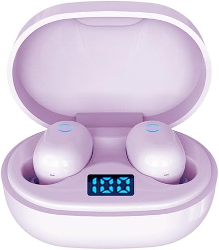 ワイヤレスイヤホン 紫色 充電ケース付き Amazon.co.jp: ワイヤレスイヤホン イヤホン Bluetoothイヤホン
