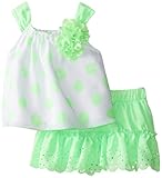 Little Lassベビー女の子シフォンドットTop withスカートセット カラー: グリーン