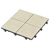 山善(YAMAZEN) ガーデンマスター 陶器製ガーデンタイル 1枚組 アイボリー C054 IV