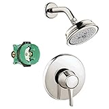 Hansgrohe KS15404-04070PN Croma C 100 Showerhead Kit with PBV Trim, and Rough in Polished Nickel [並行