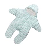 Lovoski 赤ちゃん　新生児　快適　綿　長袖　ヒトデ型　睡眠袋　スリーパー　寝袋　スリーピングバッグ　暖かい　ソフト　全3色 - グリーン