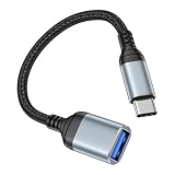 USB C 変換アダプタ OTGケーブル Type-C 21CM USB-C & USB-A 3.1 Gen1 変換ケーブル タイプC 60W急速充電/5Gbps高速転送/OTG機能対応/ナイロン編組 Windows PC/MacBook/iPad/iPhone17/XperiaA2/GalaxyS26/Androidスマートフォン/ノートPC各種その他Type-C 端末用(スペースグレイ)