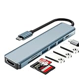 USB C ハブ 7in1 Type-C Hub USB-C バスパワー 4K HDMI PD充電 SD microSD カードリーダー ドッキングステーション MacBook Air iPad Pro iPad Air Surface ノートPC