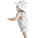 FEITONG Toddler Baby's Butterfly Romper + Butterfly Bucket Cap (12 Months, white) by FEITONG