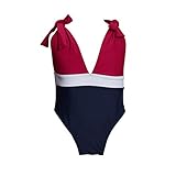 水着 女の子 ワンピース 女児水着 無地 vネック 可愛い 子供 水着 おしゃれ 可愛い 海辺 温泉 記念写真 (104, レッド)