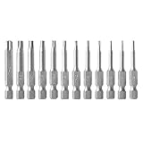 XCSOURCE　12pcs　50mm　1/4"　六角シャンクトルクスヘッドスタースクリュードライバビット　T5-T40　パワーツール　リペアキット　BI345
