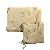 100% Organic Cotton Newborn Long Sleeve Side Snap Shirt, Swaddle Blanket by Gift Set