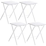 折りたたみサイドテーブル　高さ(H) 約 59 cm × 幅・奥行(W&amp;D) 36 cm　ミニサイズ　正方形　ロータイプ　４台セット【組立不要】