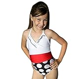 Domybest子供 水着　ワンピース 女の子 水着 みずぎ キッズ　女児　夏　水玉柄　ビーチ スイムウェア オールインワン　スイミング プール　海水浴　 (90（2-3歳）)