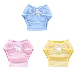 Ochine　3枚組トレーニングパンツ　可愛い　通気性が良い　超薄型　ポリエステル　洗い替え　赤ちゃん/幼児に適用　80cm/90cm/100cm　ブルー/ピンク/イエロー