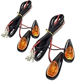 tomtask バイク 用 ウインカー led 貼り付け はりつけ 汎用 カウル 左右 両面テープ付き (ブラック 4個 セット)