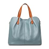 本革ショルダーバッグレディース小さめ斜めがけ軽量ハンドバッグ通勤おしゃれかわいいレザーミニバッグ大人女子 (リネンブルー（上質な牛革）)