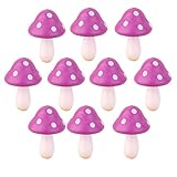 【ノーブランド品】ドールハウス ミニチュア キノコ　ガーデン 盆栽 風景 装飾品 アクセサリー 庭の装飾 マイクロ １０個　パープル
