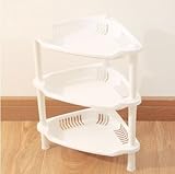 多機能 ３段 収納ラック お風呂 棚 隅 トイレ 台所 (ホワイト)