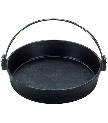 Amazon.co.jp: すき焼き鍋 南部ツル付黒焼付 直火用 南部鉄器 (24CM